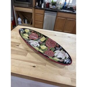 LeSal Studio CERTIFIED INTERNATIONAL 24"L X 8.5W Floral Oblong Serving Tray